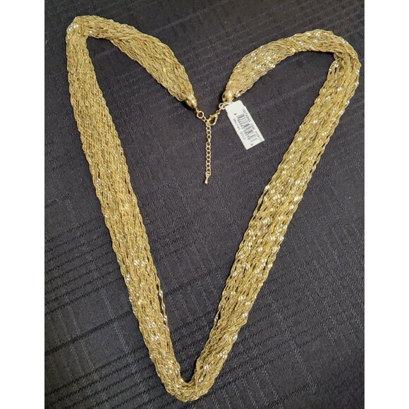 Gorgeous Vintage 29-Strand Gold Plated Natasha Necklace - Picture 1 of 8